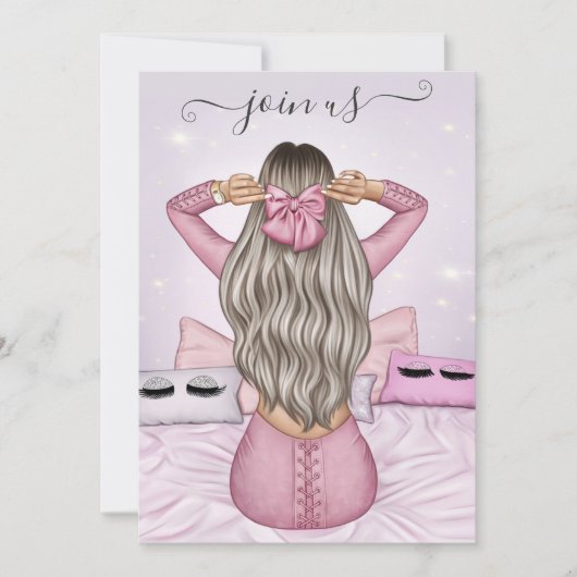 Invitation de la soirée de bachelorette rose fashi (Devant)