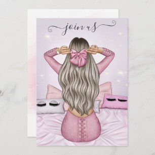 Invitation de la soirée de bachelorette rose fashi