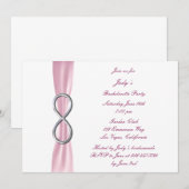Invitation de la soirée de bachelorette rose infin (Devant / Derrière)