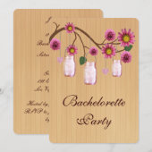 Invitation de la soirée de bachelorette Rustic Pin (Devant / Derrière)