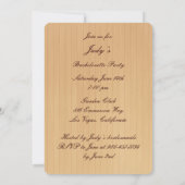 Invitation de la soirée de bachelorette Rustic Pin (Dos)