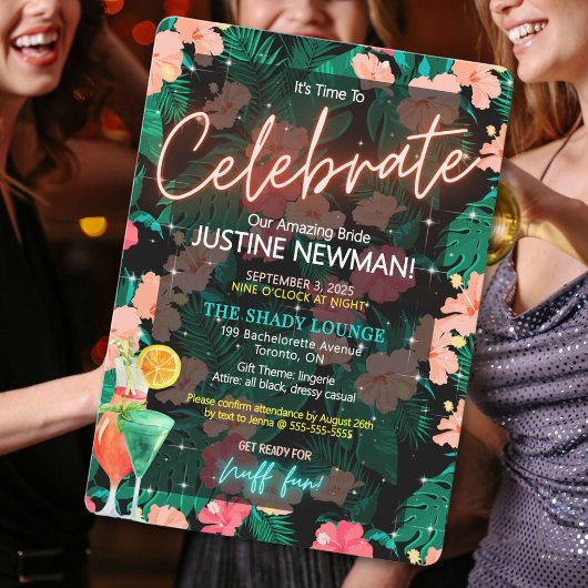 Invitation de la soirée de bachelorette tropicale