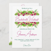 Invitation de la soirée de bachelorette tropicale (Devant / Derrière)