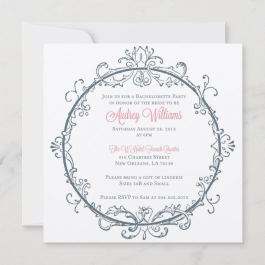 Invitation de la soirée de bachelorette vintage (Devant)