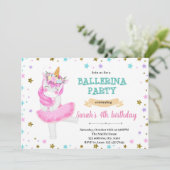 Invitation de la soirée de ballerine Unicorn (Debout devant)