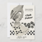 Invitation de la soirée de cocktail Retro Poker (Devant)