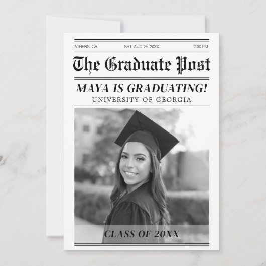 Invitation de la soirée de couverture du journal s (Devant)