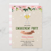 Invitation de la soirée de fiançailles Champagne (Devant / Derrière)