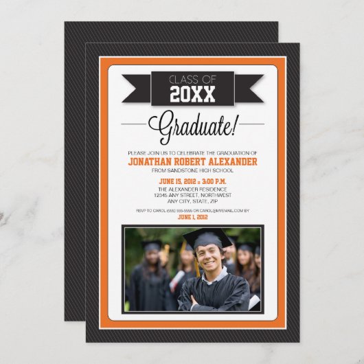 Invitation de la soirée de graduation classique (o (Devant / Derrière)