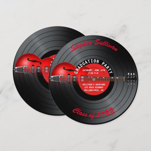 Invitation de la soirée de graduation de la guitar (Devant / Derrière)