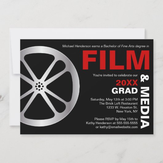 Invitation de la soirée de graduation en cinéma et (Devant)