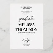 Invitation de la soirée de graduation en typograph (Verso)