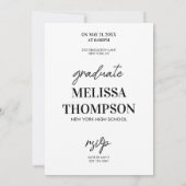 Invitation de la soirée de graduation en typograph (Dos)