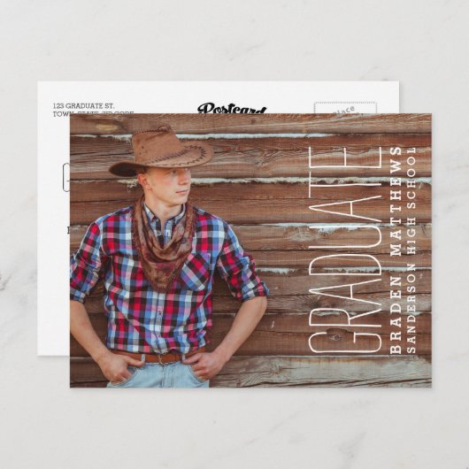 Invitation de la soirée de graduation en typograph (Devant / Derrière)