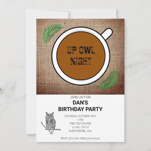 Invitation de la soirée de Hibou (Devant)