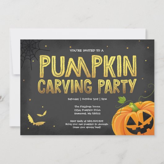 Invitation de la soirée de sculpture Citrouille d' (Devant)