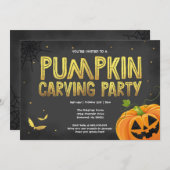 Invitation de la soirée de sculpture Citrouille d' (Devant / Derrière)