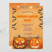 Invitation de la soirée de sculpture Citrouille d' (Devant / Derrière)
