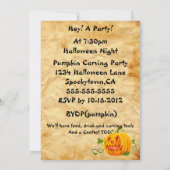 Invitation de la soirée de sculpture Citrouille d' (Dos)