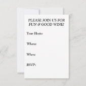 Invitation de la soirée dégustation (Dos)