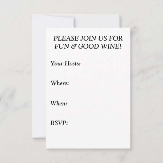 Invitation de la soirée dégustation (Dos)