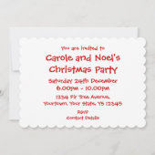 invitation de la Soirée des neiges (Dos)