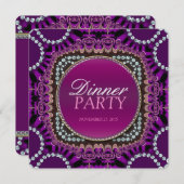 Invitation de la soirée dîner oriental violet exot (Devant / Derrière)