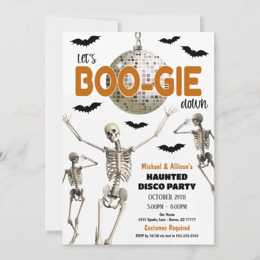 Invitation de la soirée Disco Halloween (Devant)