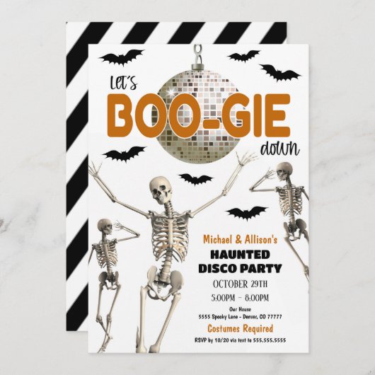 Invitation de la soirée Disco Halloween (Devant / Derrière)