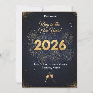 Invitation de la Soirée du Nouvel An - Minuit d'Or