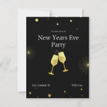 Invitation de la Soirée du Nouvel An personnalisée