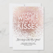 Invitation de la Soirée du Nouvel An rose (Devant)