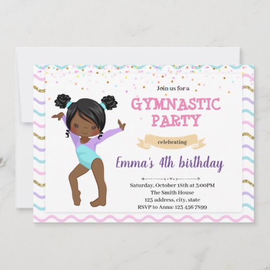 Invitation de la soirée gymnastique pour enfants (Devant)