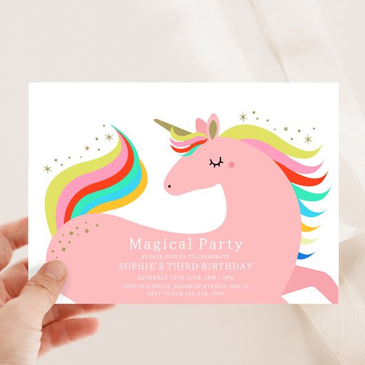 Invitation de la soirée magique Unicorn