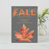 Invitation de la soirée moderne automne orange gri (Debout devant)