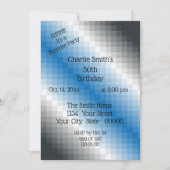Invitation de la soirée Pixel gris bleu (Devant)