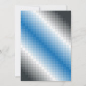 Invitation de la soirée Pixel gris bleu (Dos)