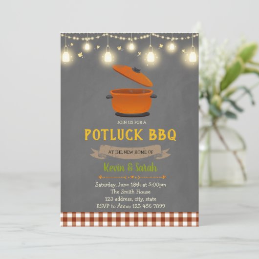 Invitation de la soirée Potluck BQ (Debout devant)