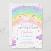 Invitation de la soirée Rainbow Unicorn (Devant)