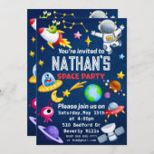 Invitation de la soirée spatiale modifiable (Devant / Derrière)