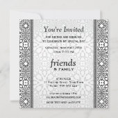 Invitation de la soirée Tribal Marocaine Noir Blan (Dos)