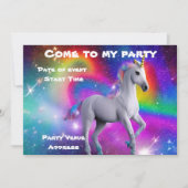 Invitation de la soirée Unicorn de l'espace (Devant)