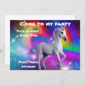 Invitation de la soirée Unicorn de l'espace (Devant / Derrière)