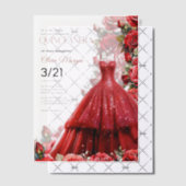 Invitation de la soirée vestimentaire rouge Glam Q (Décalage (Invitation))