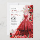 Invitation de la soirée vestimentaire rouge Glam Q (Devant)