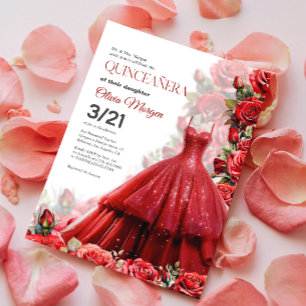 Invitation de la soirée vestimentaire rouge Glam Q
