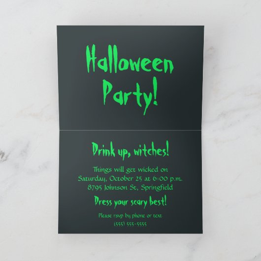 Invitation de la sorcière bouillonnante Cauldron H (Intérieur)