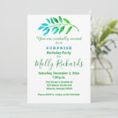 Invitation de la Surprise Party Blue Green Foliage (Debout devant)