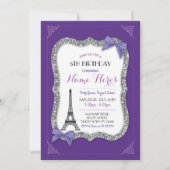 Invitation de la tour Eiffel violette de Paris Ann (Devant)