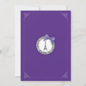 Invitation de la tour Eiffel violette de Paris Ann (Dos)